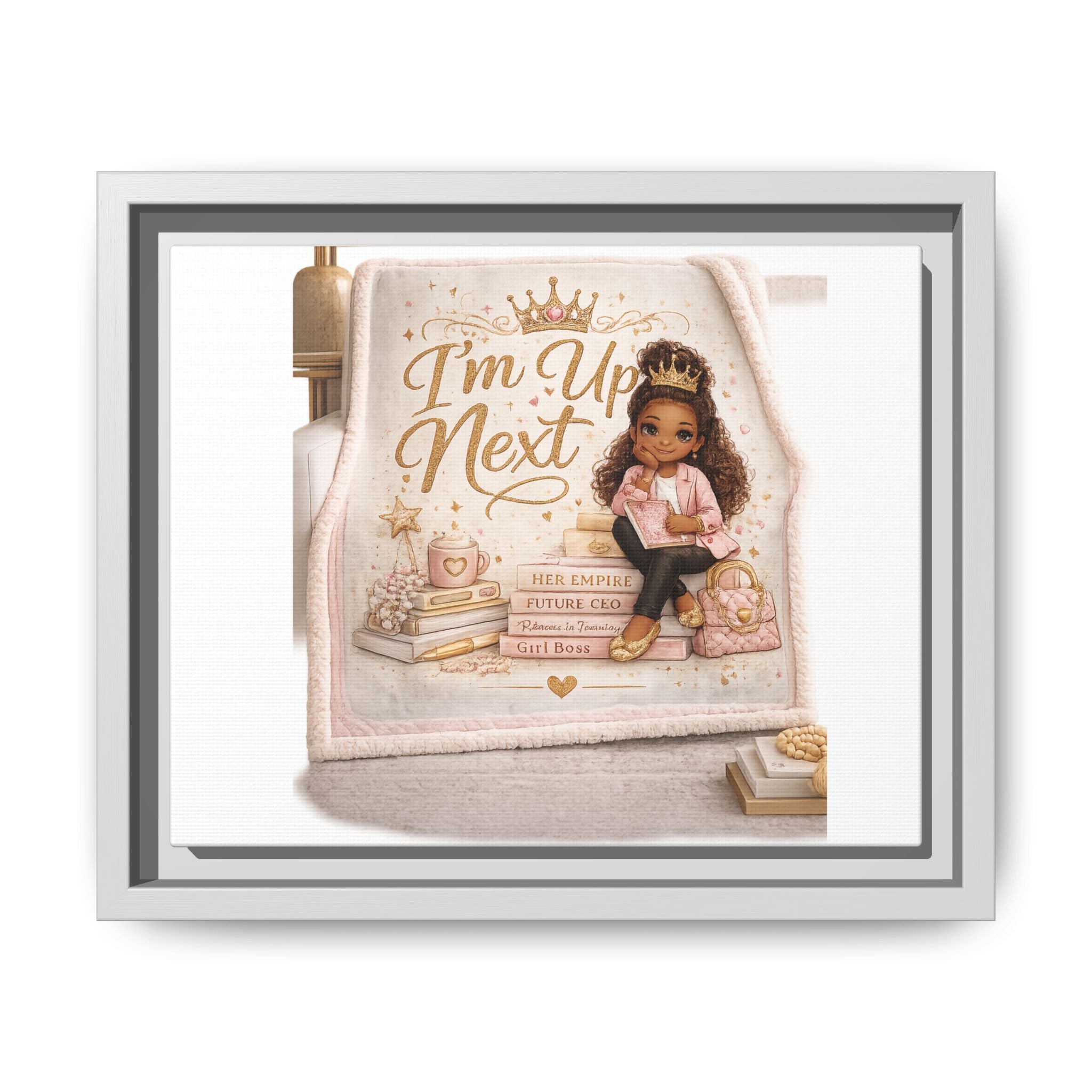 Framed Canvas Art — "I'm Up Next" Inspirational Girl Wall Print