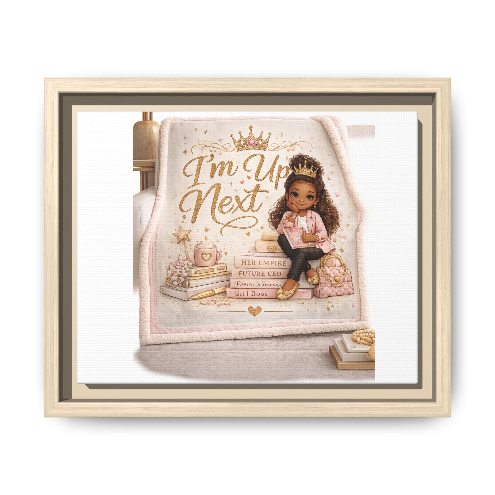 Framed Canvas Art — "I'm Up Next" Inspirational Girl Wall Print