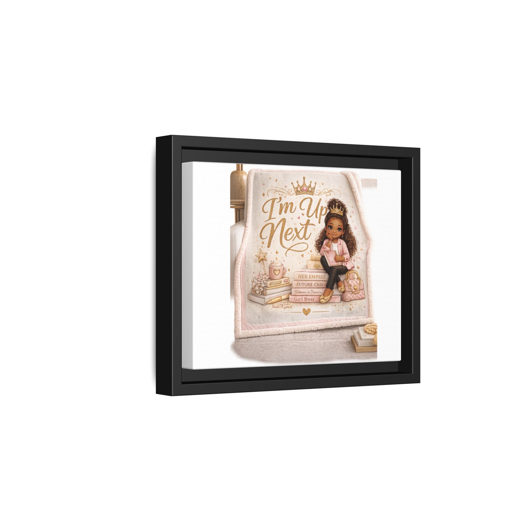 Framed Canvas Art — "I'm Up Next" Inspirational Girl Wall Print