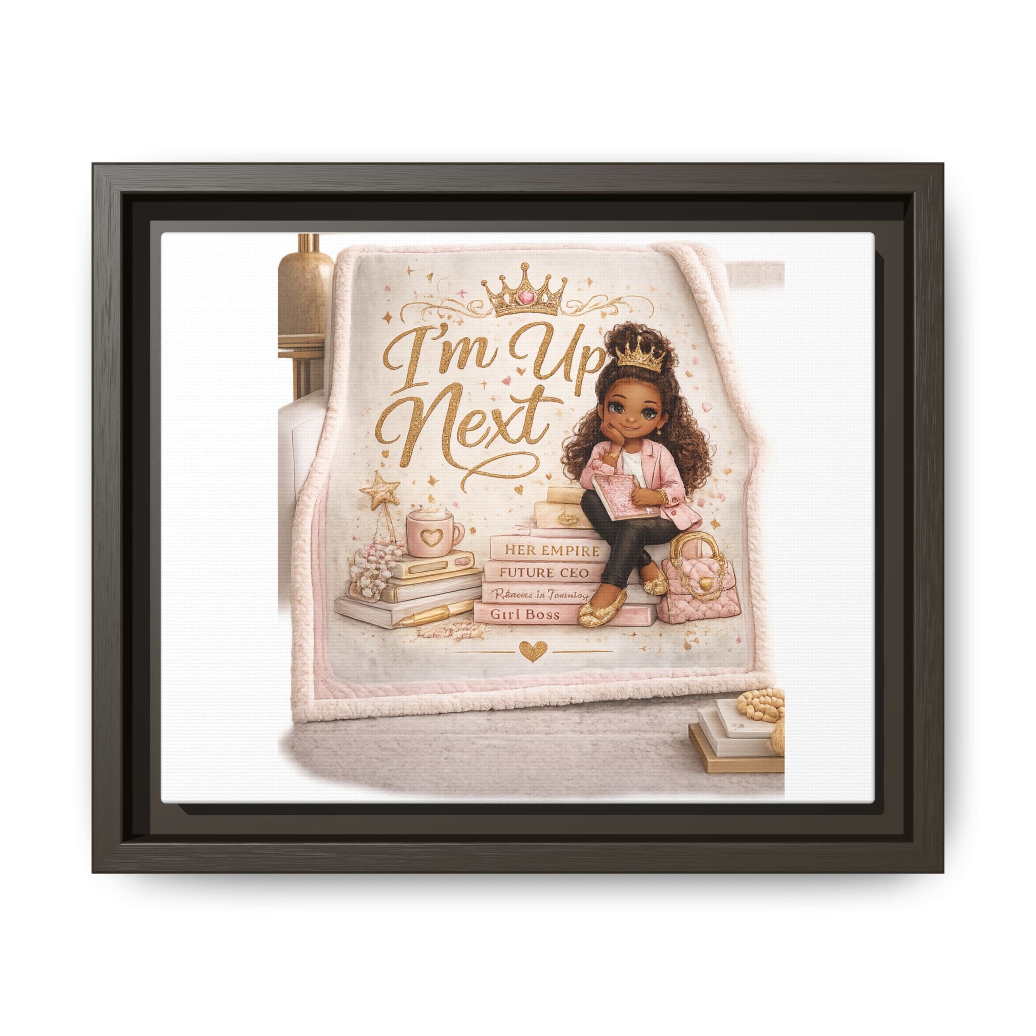 Framed Canvas Art — "I'm Up Next" Inspirational Girl Wall Print